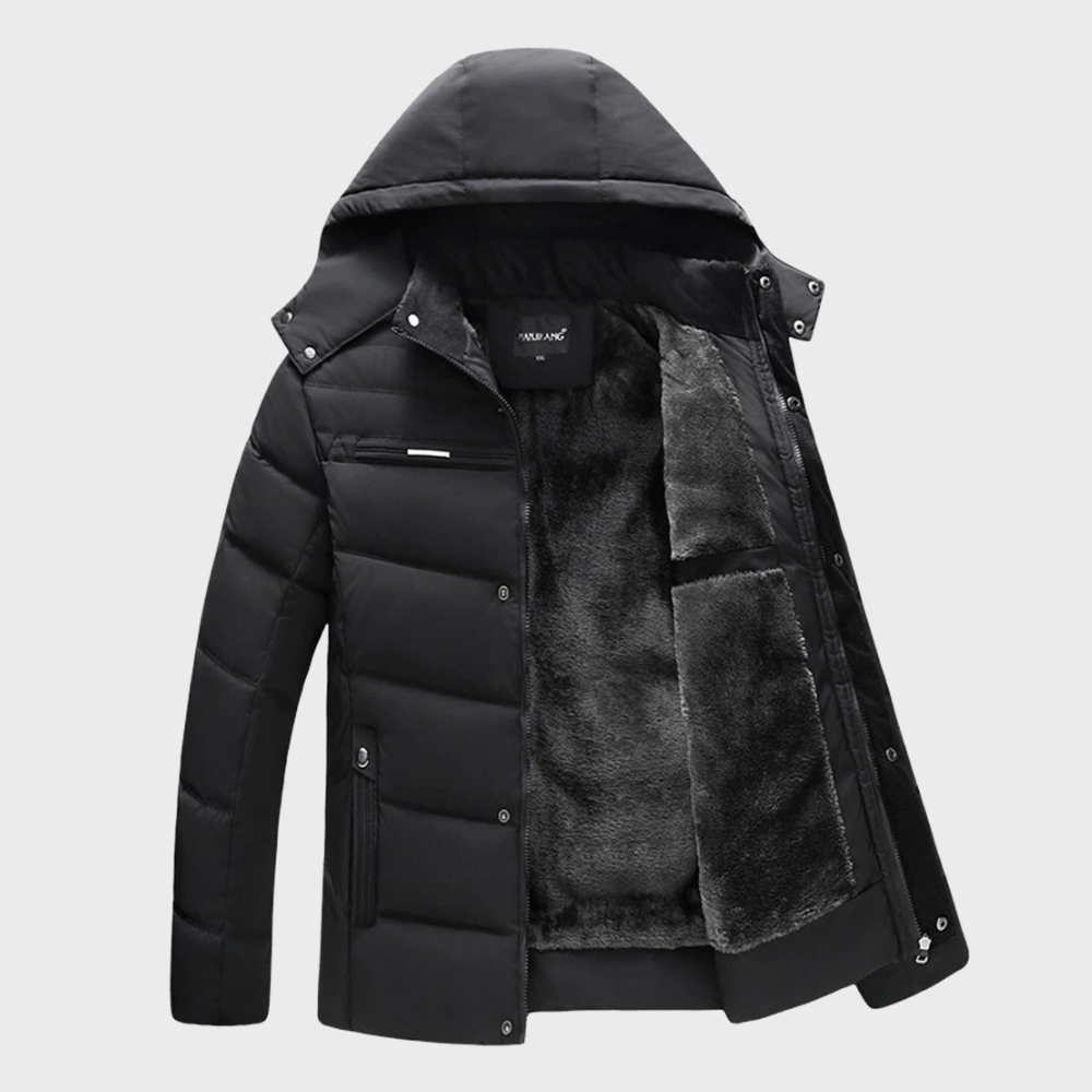 Mens fleece lined puffer jacket hotsell