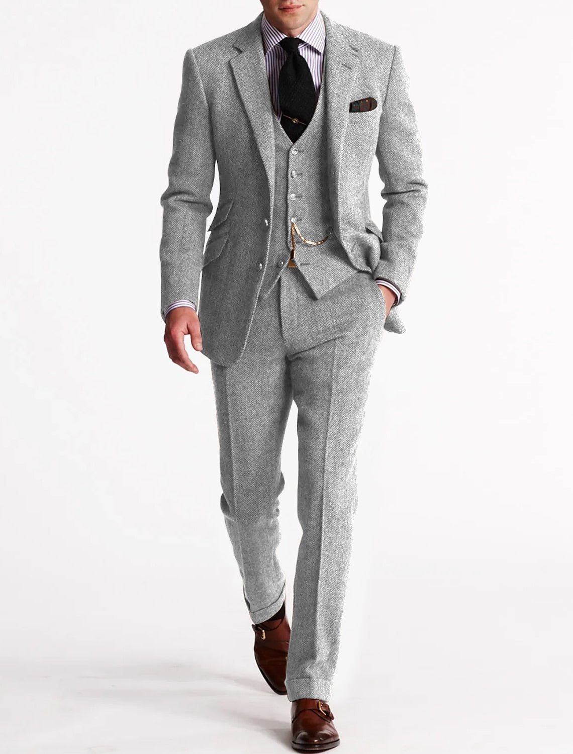 3-Piece Suit | Formal | Single Breasted | Winter Suit | Men's Suit-Grace Aura