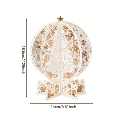 3D Christmas Tree Card - White - Decoration - 3D Christmas Card - Pop-Up Xmas Card-Grace Aura