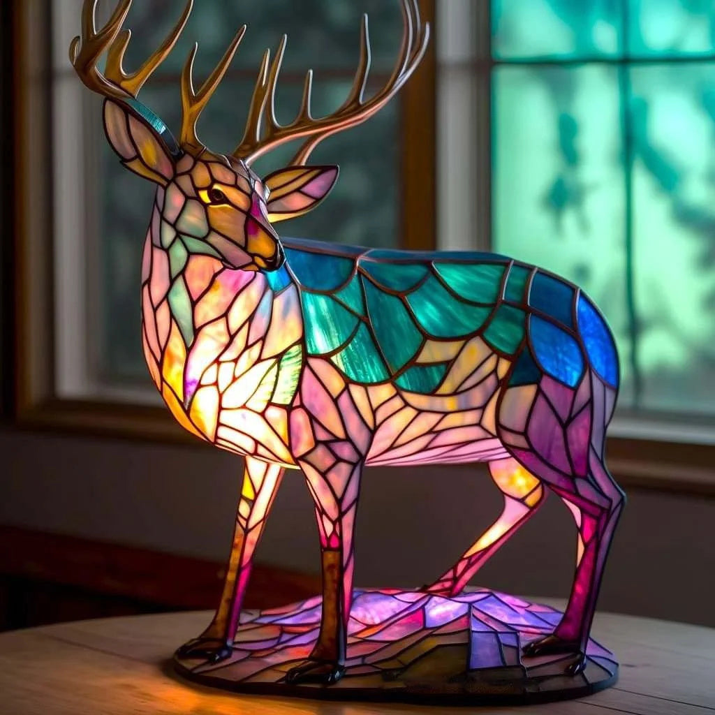 Animal Lamp - Colorful Design Glass Table Lamp-Grace Aura