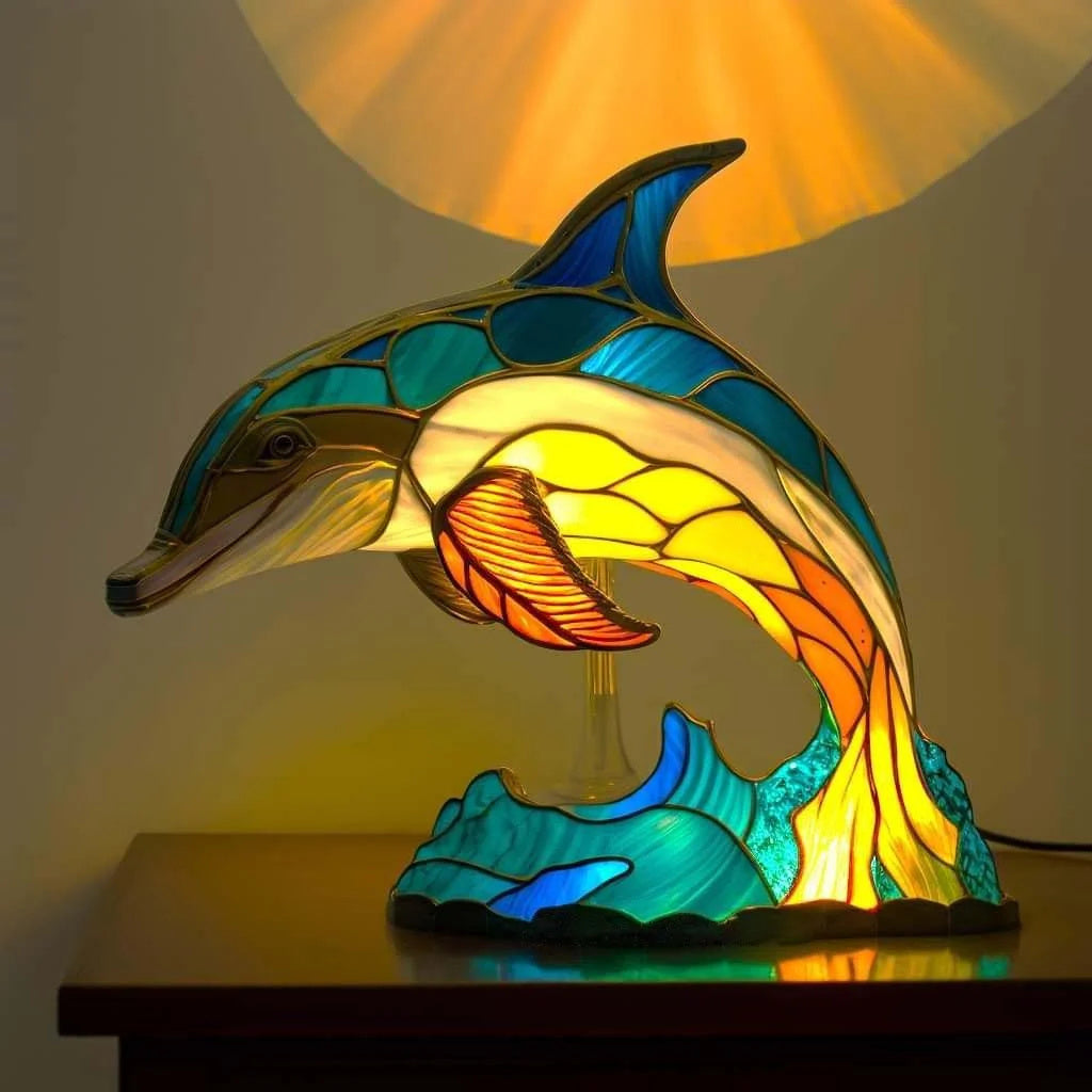 Animal Lamp - Colorful Design Glass Table Lamp-Grace Aura