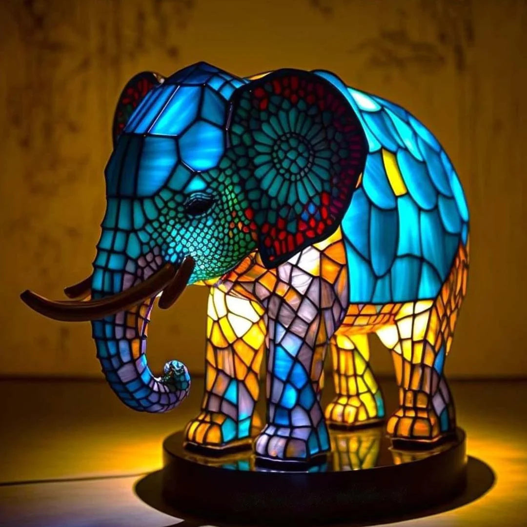Animal Lamp - Colorful Design Glass Table Lamp-Grace Aura