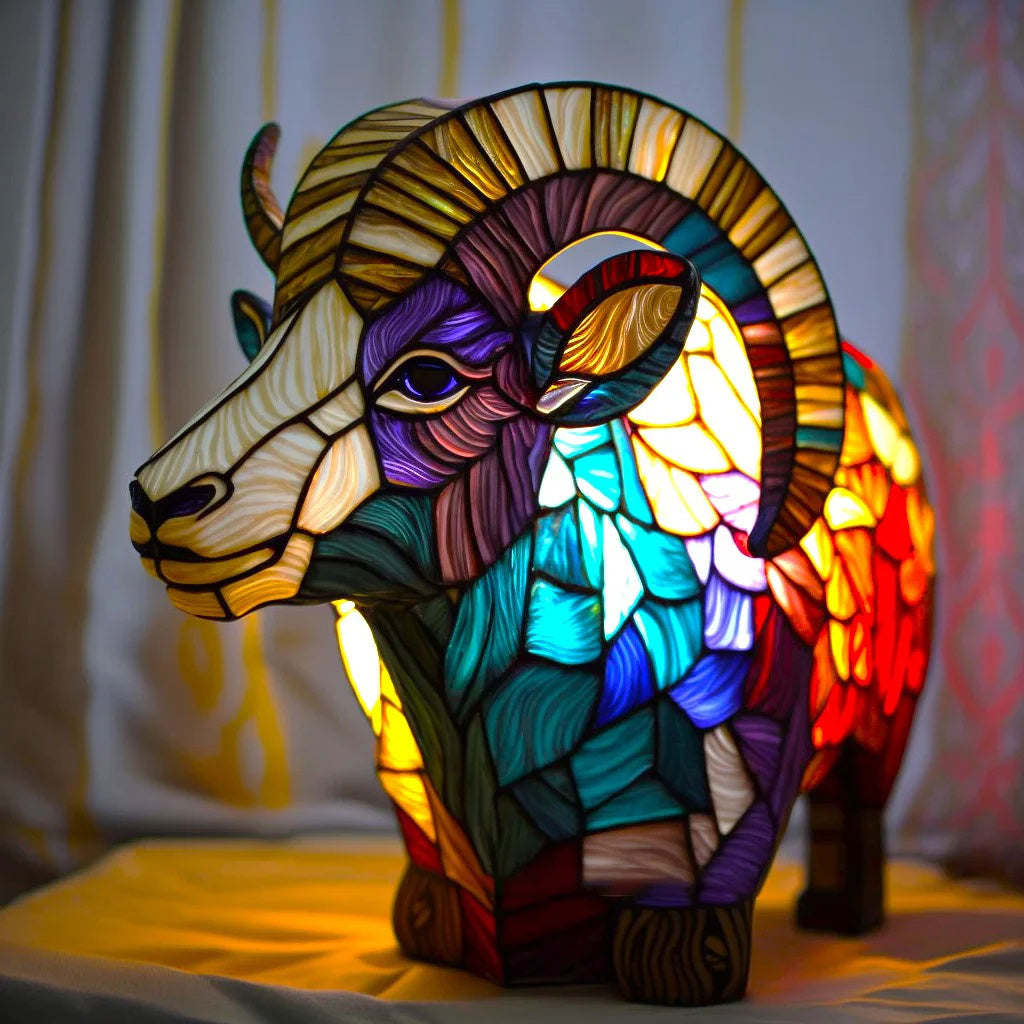 Animal Lamp - Colorful Design Glass Table Lamp-Grace Aura
