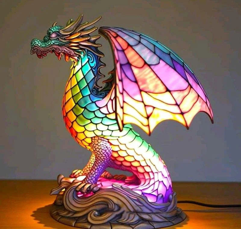 Animal Lamp - Colorful Design Glass Table Lamp-Grace Aura