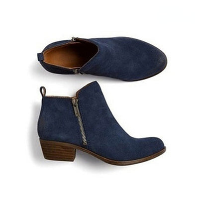 Ankle Boots | Block Heel | Low Heel | Leather Boots | Women's Boots-Grace Aura