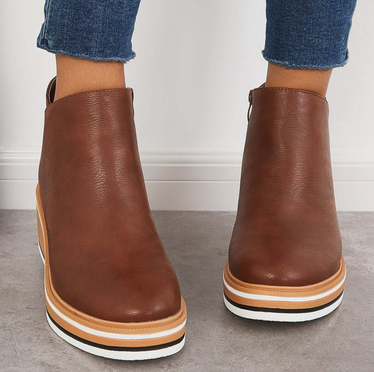 Ankle Boots | Wedge | Zipper | Platform Boots | Women's Boots-Grace Aura