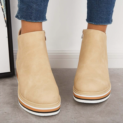 Ankle Boots | Wedge | Zipper | Platform Boots | Women's Boots-Grace Aura