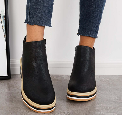 Ankle Boots | Wedge | Zipper | Platform Boots | Women's Boots-Grace Aura