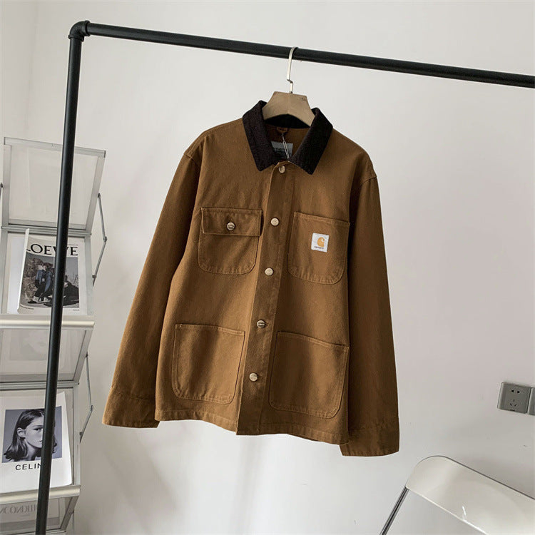 Barn Jacket - Pockets - Autumn - Oversized Jacket - Chore Jacket-Grace Aura