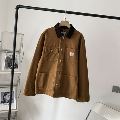 Barn Jacket - Pockets - Autumn - Oversized Jacket - Chore Jacket-Grace Aura