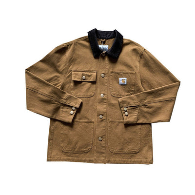 Barn Jacket - Pockets - Autumn - Oversized Jacket - Chore Jacket-Grace Aura