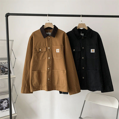 Barn Jacket - Pockets - Autumn - Oversized Jacket - Chore Jacket-Grace Aura