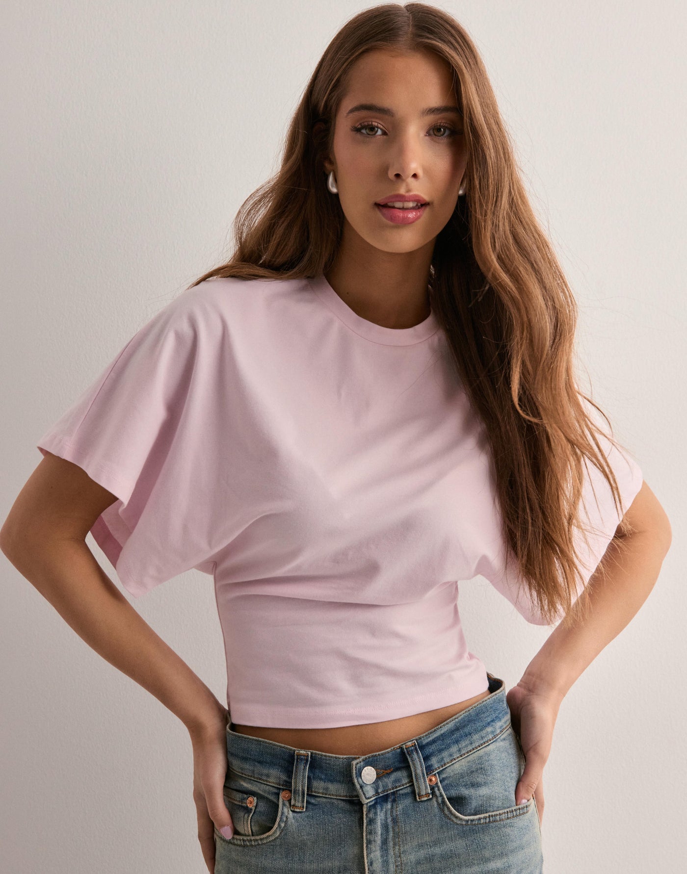 Batwing Shirt - Crew Neck - Wide Sleeve - Short Sleeve Blouse - T-Shirts for Women-Grace Aura