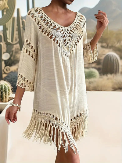 Beach Cover-Up | Boho | Crochet | Swimsuit Cover-Up | Cover-Up Dress-Grace Aura