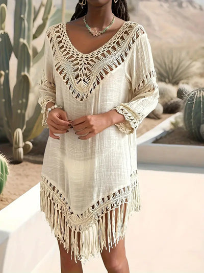 Beach Cover-Up | Boho | Crochet | Swimsuit Cover-Up | Cover-Up Dress-Grace Aura