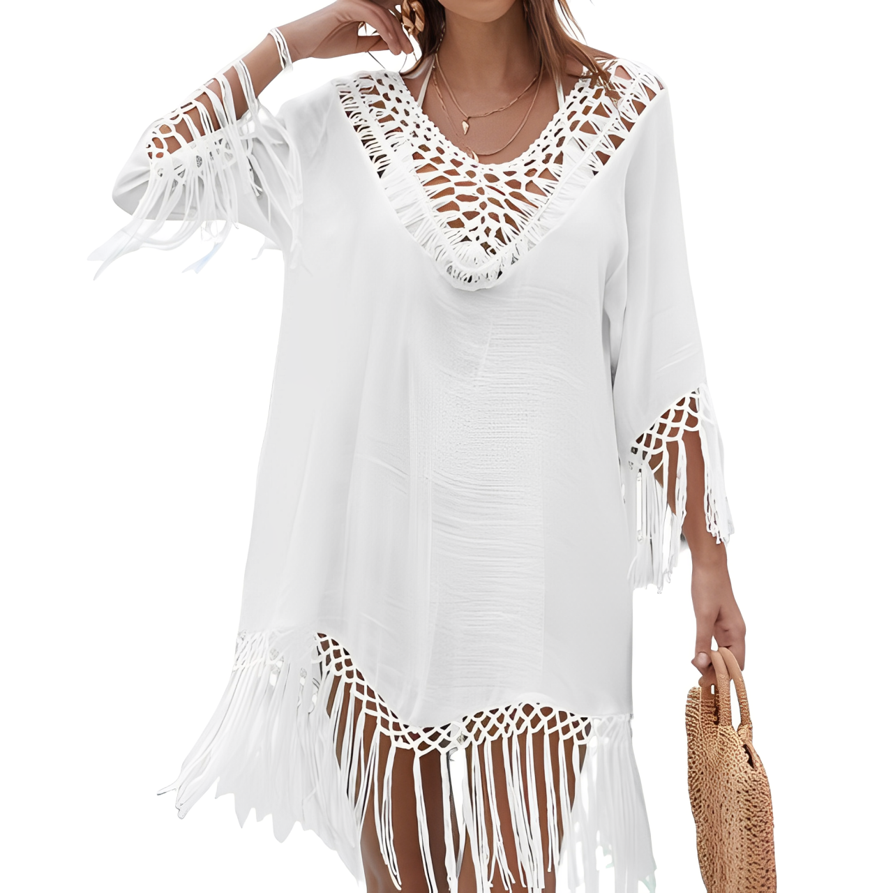 Beach Cover-Up | Boho | Crochet | Swimsuit Cover-Up | Cover-Up Dress-Grace Aura