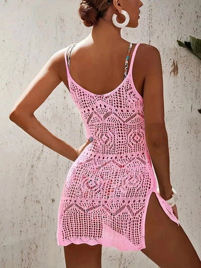 Beach Cover Up, Knitted, Sleeveless, Bikini Cover Up, Beach Outfits-Grace Aura