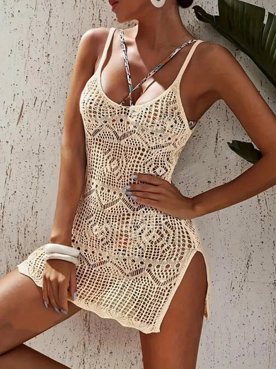 Beach Cover Up, Knitted, Sleeveless, Bikini Cover Up, Beach Outfits-Grace Aura