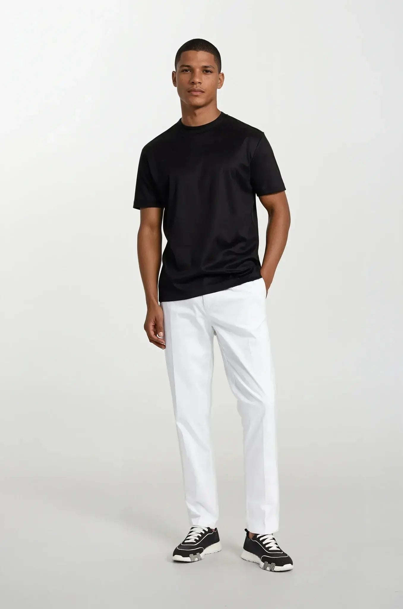 Black T-Shirt | Round Neck | Relaxed Fit | Plain T-Shirt | Men's T-Shirt-Grace Aura