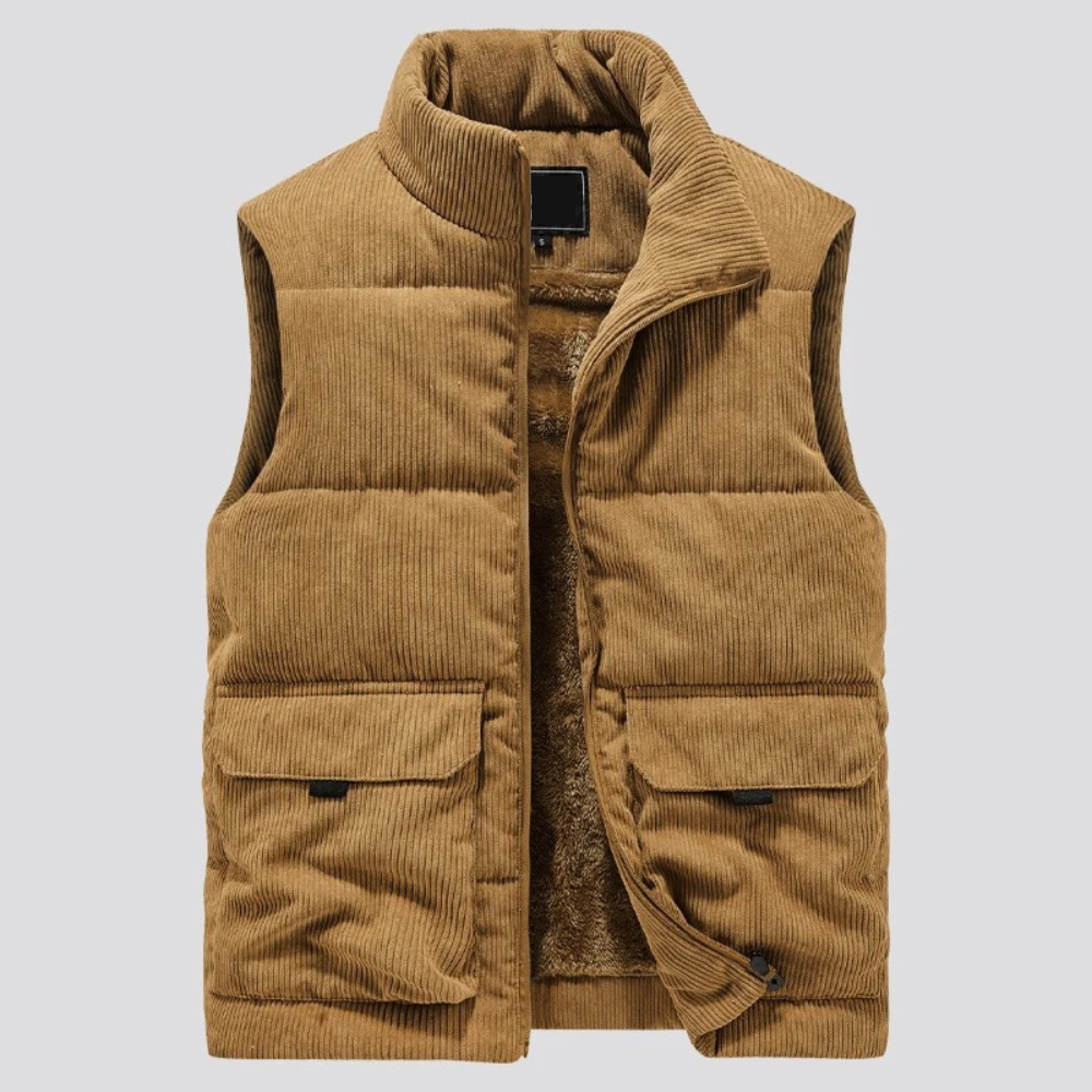 Bodywarmer | Corduroy | Padded | Puffer Vest | Men's Gilet-Grace Aura