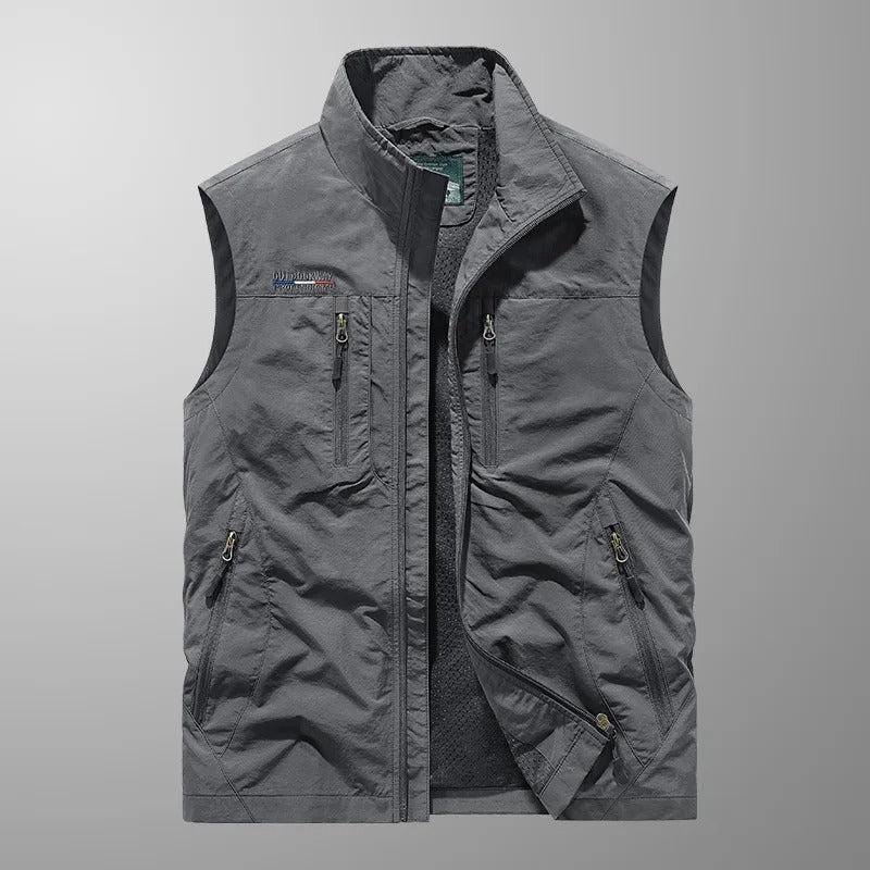 Bodywarmer - Men's Sleeveless Outdoor Zip-Up Vest-Grace Aura