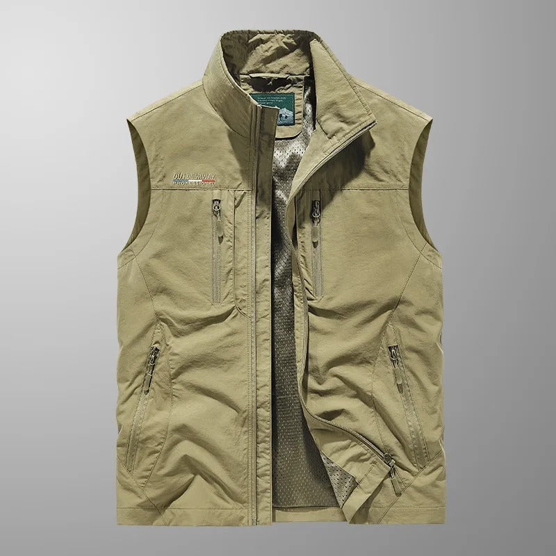 Bodywarmer - Men's Sleeveless Outdoor Zip-Up Vest-Grace Aura