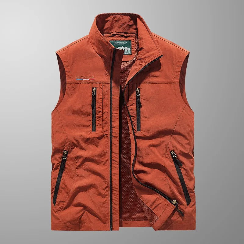 Bodywarmer - Men's Sleeveless Outdoor Zip-Up Vest-Grace Aura