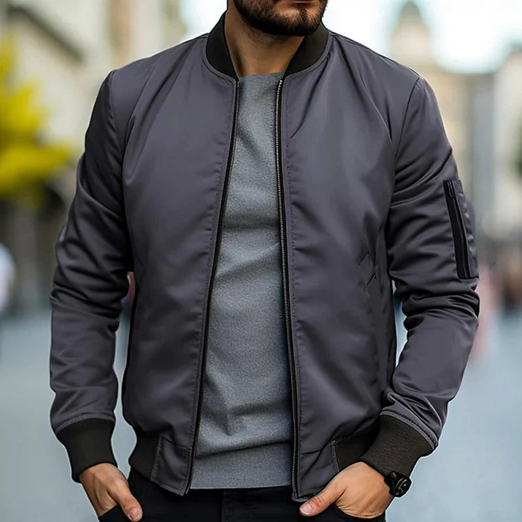Bomber Jacket - Men's Casual Zip-Up Jacket-Grace Aura