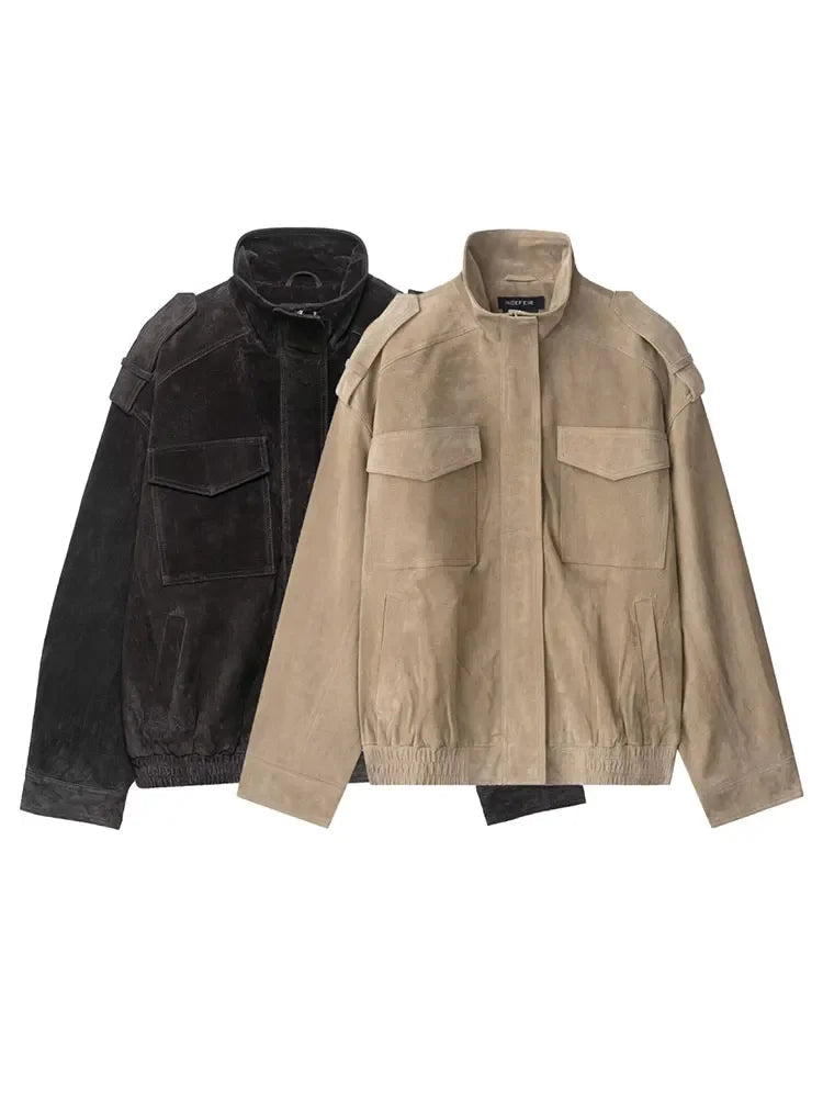 Bomber Jacket - Oversized - Zip-Up - Autumn Jacket - Women's Jacket -Grace Aura