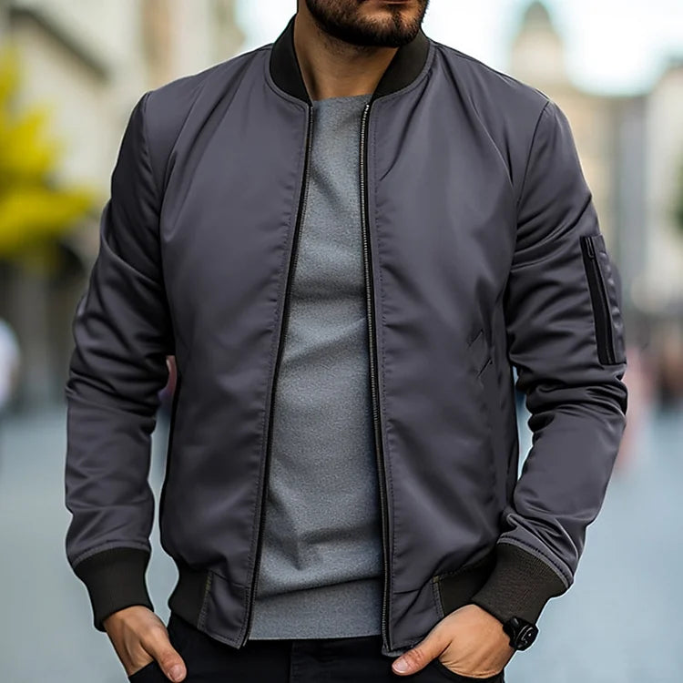Bomber Jacket - Slim Fit - Zip-Up - Lightweight Jacket - Men's Jacket-Grace Aura