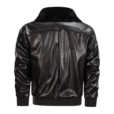 Bomber Jacket | Vintage | Faux Leather | Leather Bomber Jacket | Men's Jackets-Grace Aura