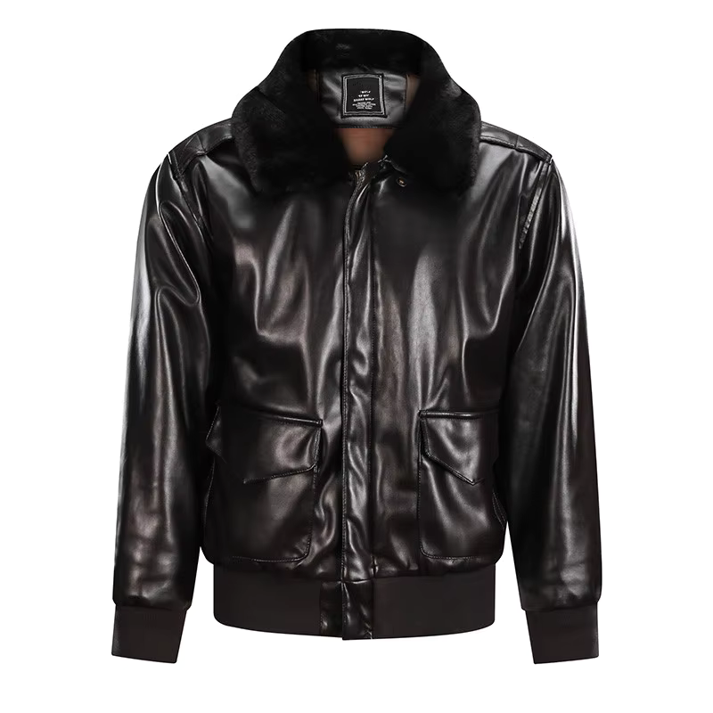 Bomber Jacket | Vintage | Faux Leather | Leather Bomber Jacket | Men's Jackets-Grace Aura