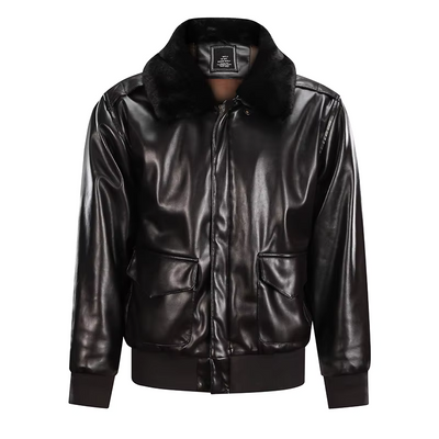 Bomber Jacket | Vintage | Faux Leather | Leather Bomber Jacket | Men's Jackets-Grace Aura