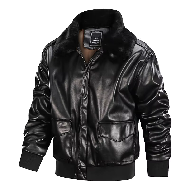 Bomber Jacket | Vintage | Faux Leather | Leather Bomber Jacket | Men's Jackets-Grace Aura