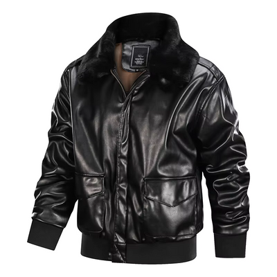 Bomber Jacket | Vintage | Faux Leather | Leather Bomber Jacket | Men's Jackets-Grace Aura