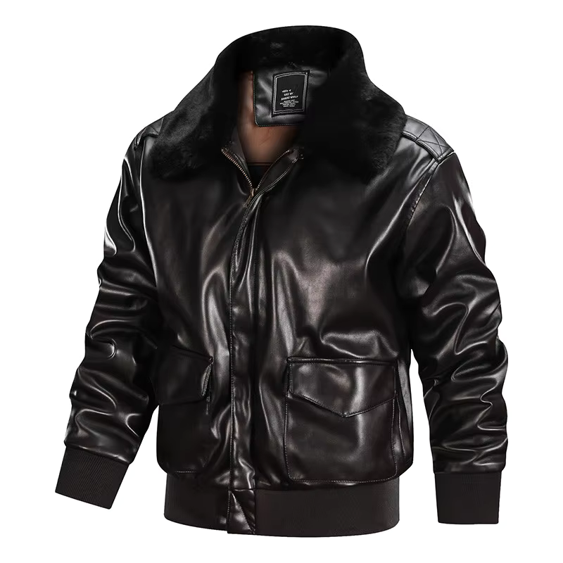 Bomber Jacket | Vintage | Faux Leather | Leather Bomber Jacket | Men's Jackets-Grace Aura