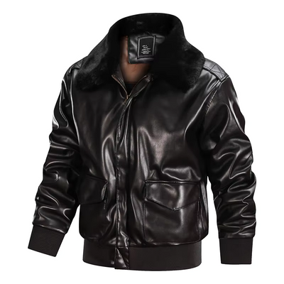 Bomber Jacket | Vintage | Faux Leather | Leather Bomber Jacket | Men's Jackets-Grace Aura