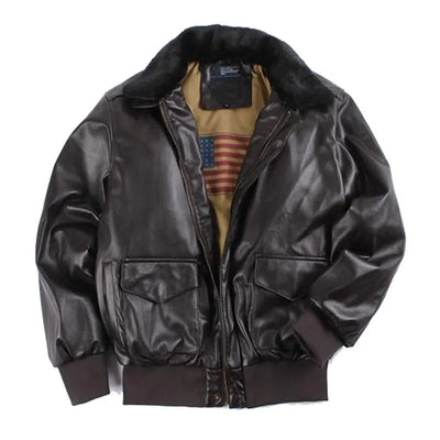 Bomber Jacket | Vintage | Faux Leather | Leather Bomber Jacket | Men's Jackets-Grace Aura