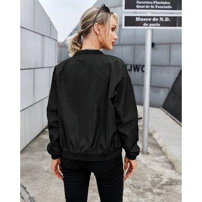 Bomber Jacket - Zip-Up - Lightweight - Summer Jacket - Women's Jacket-Grace Aura
