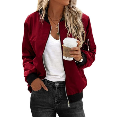 Bomber Jacket - Zip-Up - Lightweight - Summer Jacket - Women's Jacket-Grace Aura