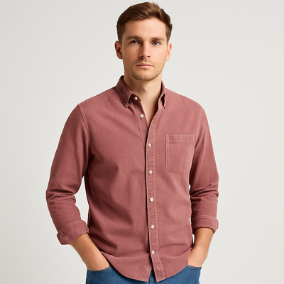 Button-Up Shirt - Men's Casual Collared Long Sleeve Shirt-Grace Aura