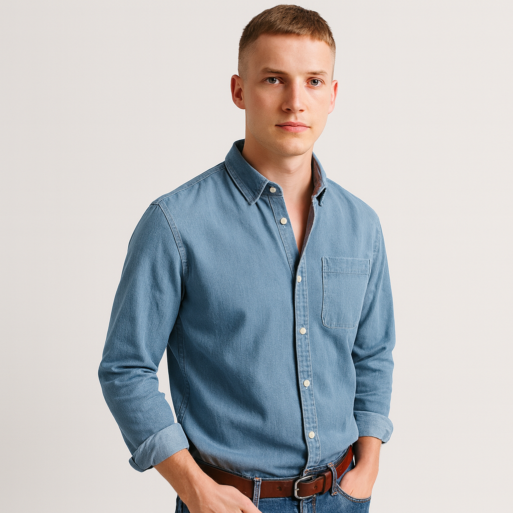 Button-Up Shirt - Men's Casual Collared Long Sleeve Shirt-Grace Aura