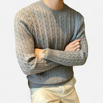 Cable Knit Sweater - Classic - Long Sleeve - Knitted Jumper - Men's Jumper-Grace Aura