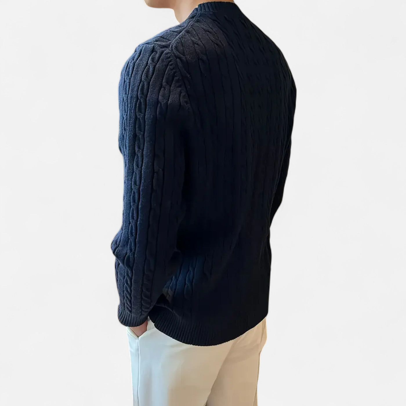 Cable Knit Sweater - Classic - Long Sleeve - Knitted Jumper - Men's Jumper-Grace Aura