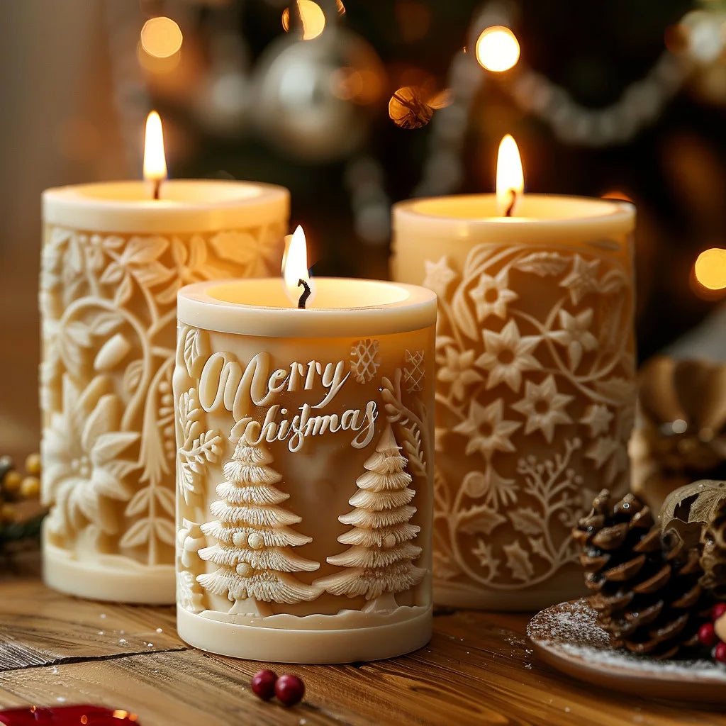 Candle Mold - Decorative 3D Christmas Candle Molds for Handmade Candles-Grace Aura