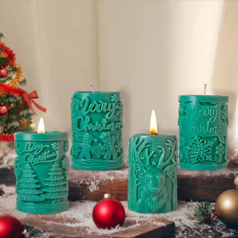 Candle Mold - Decorative 3D Christmas Candle Molds for Handmade Candles-Grace Aura