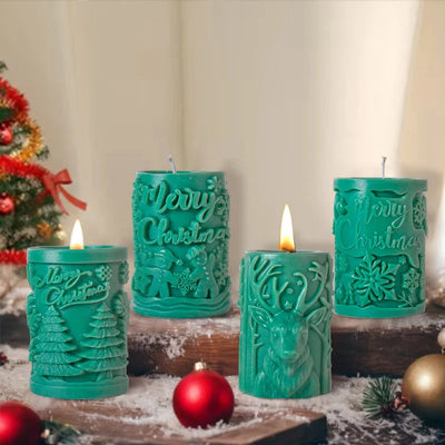 Candle Mold - Decorative 3D Christmas Candle Molds for Handmade Candles-Grace Aura