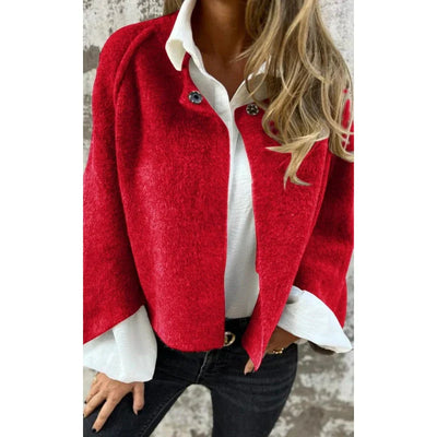 Cape Coat | Wide Sleeves | Woolen | Cape Cardigan | Women's Jacket-Grace Aura