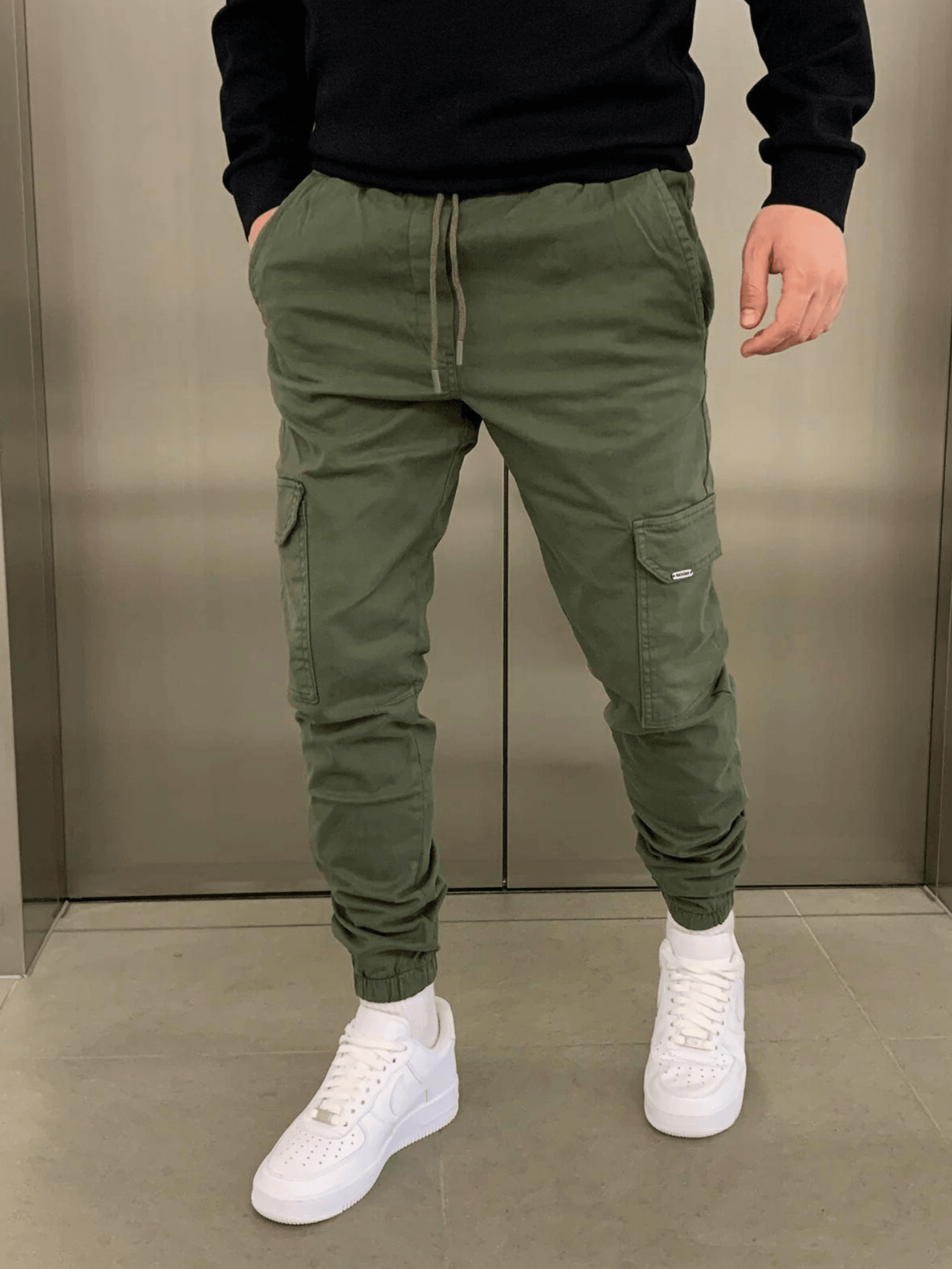 Cargo Joggers | Drawstring | Skinny | Cargo Pants | Men's Trousers-Grace Aura