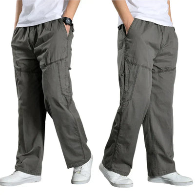 Cargo Pants | Straight Leg | Cotton | Loose Fit Pants | Men's Clothing-Grace Aura